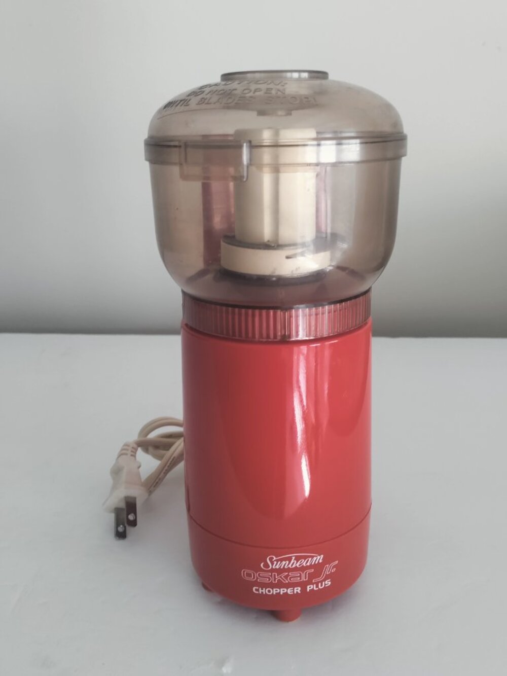 Sunbeam Oskar Jr Chopper Plus Mini Grinder Food Processor Red 14137 Tested Works